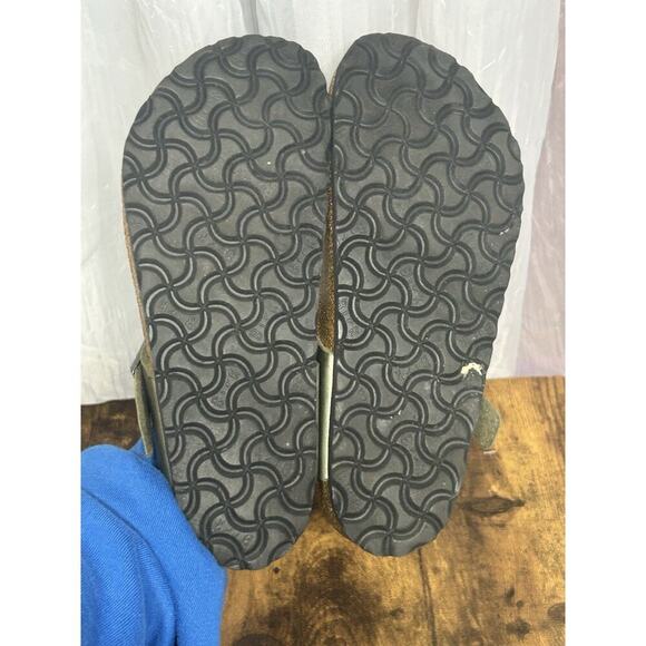 Birkenstock Women's Sz 37 W 6 M 4 Gizeh Green Leather Thong Slip On Sandals - Picture 11 of 12